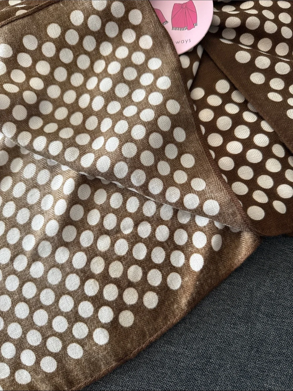 Brown Polka Dot Scarf- true love